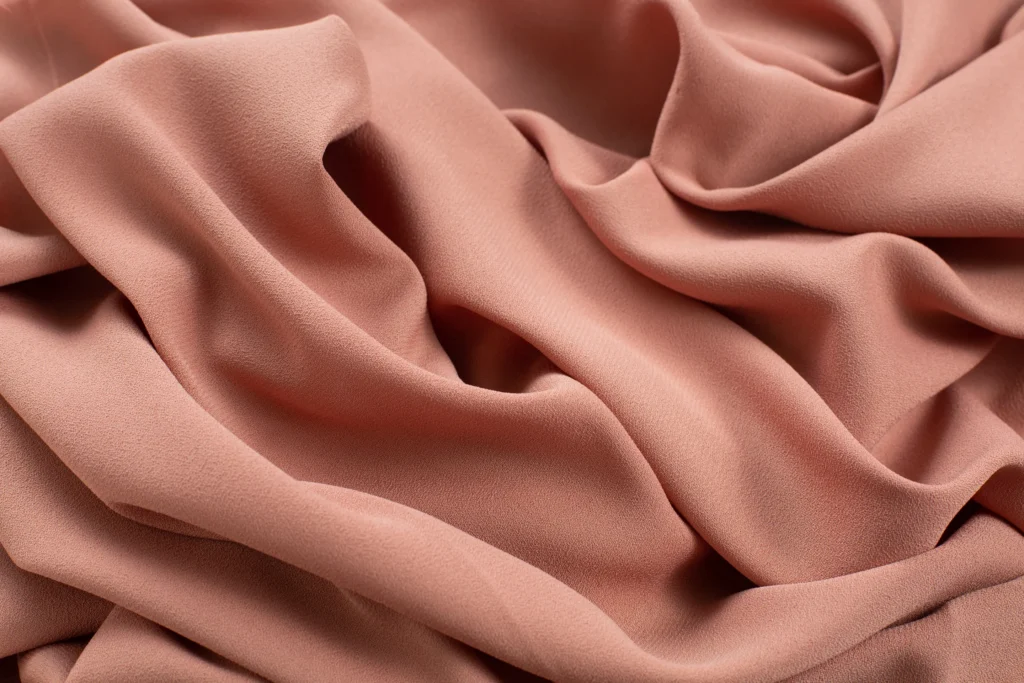 salmon color crepe - rochaan fabrics