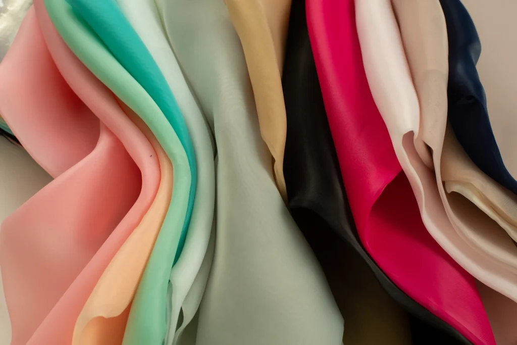 colorful variety of organza fabric - rochaan fabrics