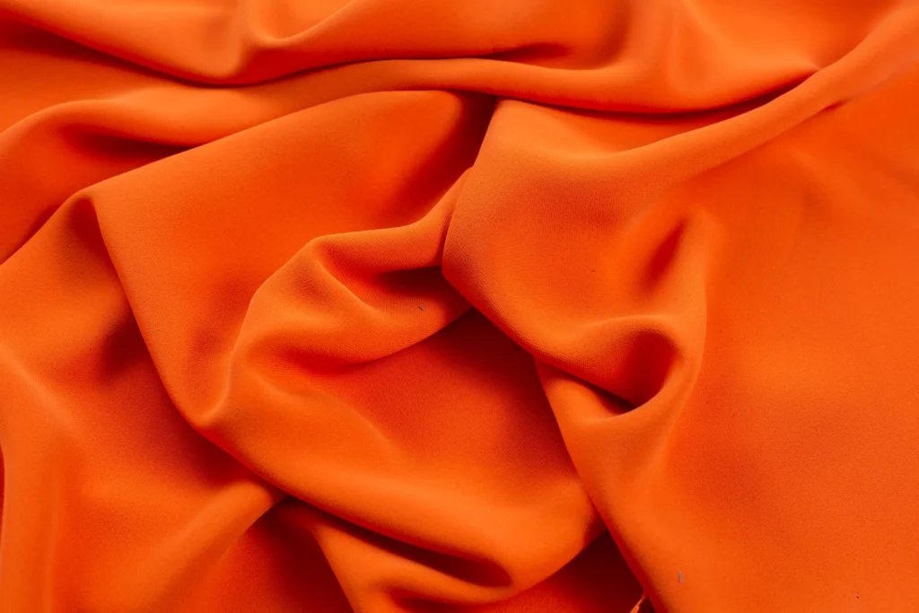 bright orange crepe - rochaan fabrics