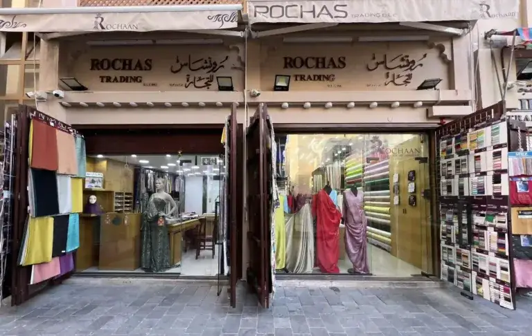 Rochaan Fabrics bur dubai shop textile market